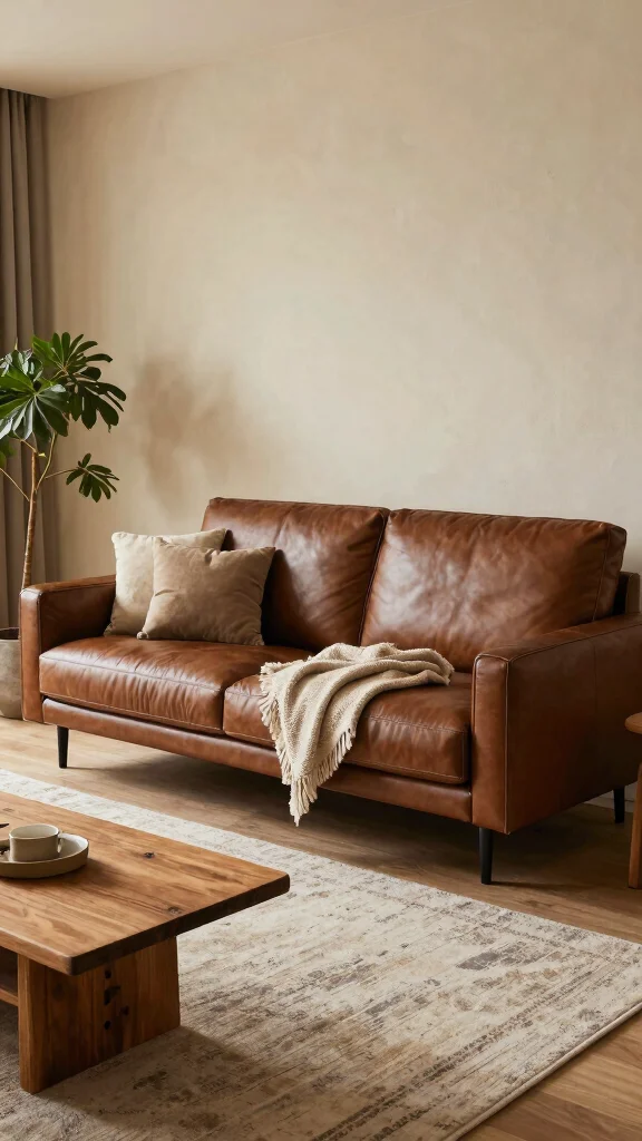 14 Living Room Sofa Ideas for Comfort, Style, and the Right Fit - 4. Sustainable Leather Alternatives 1