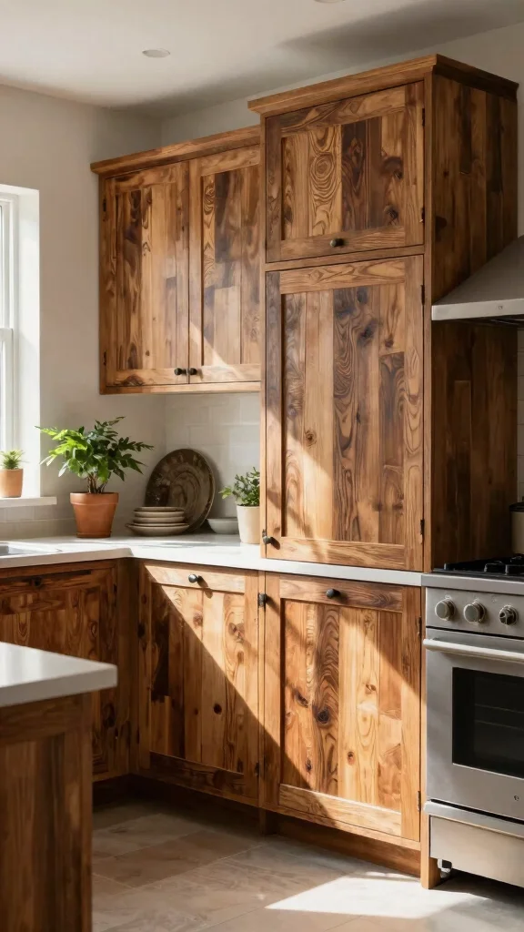 15 Kitchen Cabinet Ideas to Transform Your Kitchen Completely - 1. Reclaimed Wood Cabinets 1