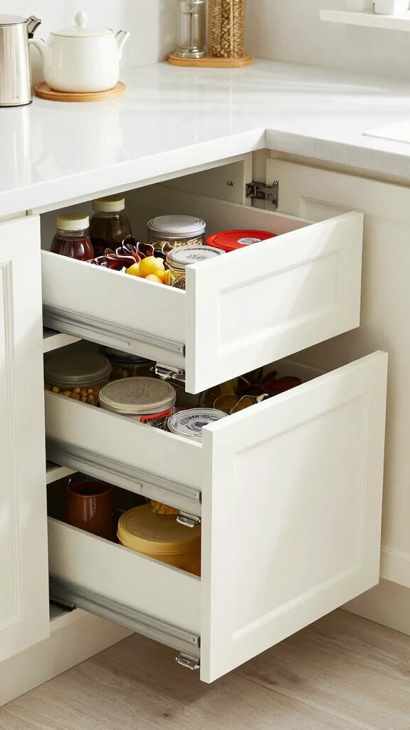 15 Kitchen Cabinet Ideas to Transform Your Kitchen Completely - 8. Smart Storage Solutions 1