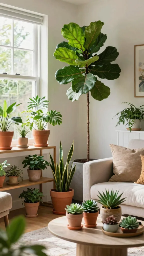 15 Living Room Furniture Ideas for Every Style and Budget - 13. Indoor Plants 1