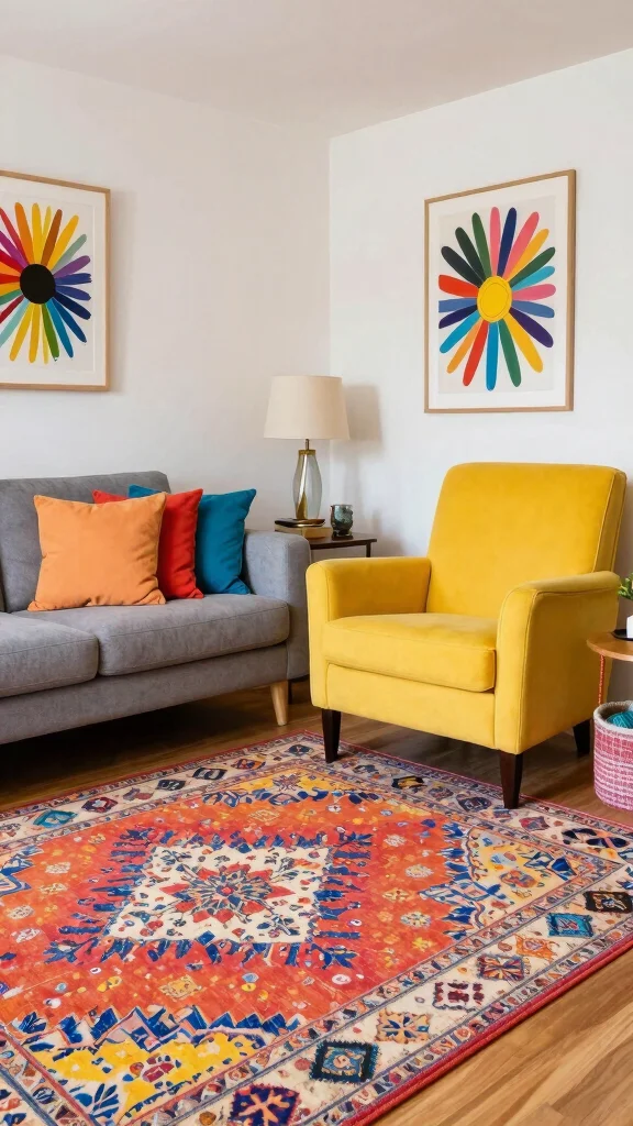 15 Living Room Furniture Ideas for Every Style and Budget - 6. Colorful Accents 1