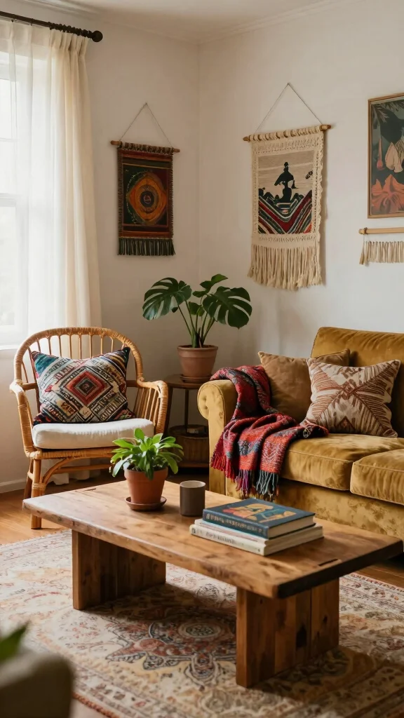 15 Living Room Furniture Ideas for Every Style and Budget - 7. Boho Chic Vibes 1