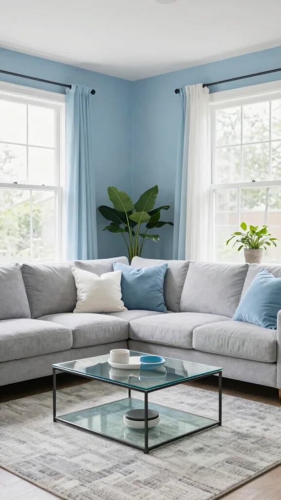 15 Living Room Paint Hues That Interior Designers Actually Use - 15. Light Steel Blue 1