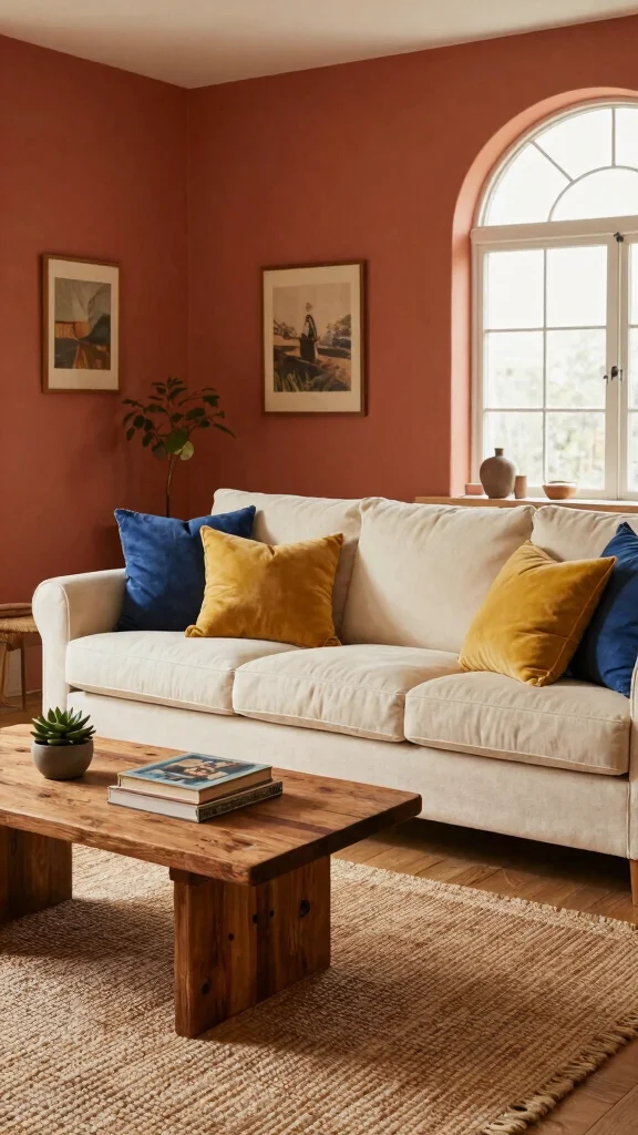 15 Living Room Paint Hues That Interior Designers Actually Use - 2. Warm Terracotta 1