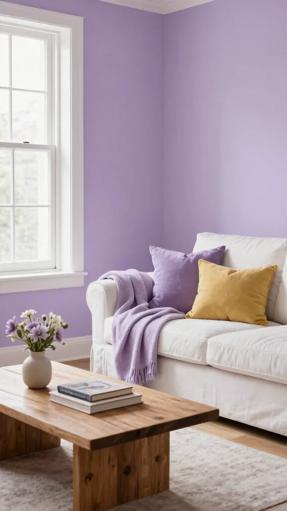 15 Living Room Paint Hues That Interior Designers Actually Use - 4. Pale Lavender 1