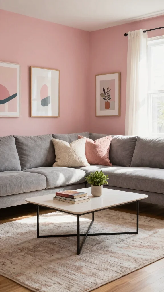 15 Living Room Paint Hues That Interior Designers Actually Use - 5. Muted Blush Pink 1